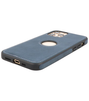 Lederen Backcover Hoesje voor iPhone 12 - iPhone 12 Pro - Navy