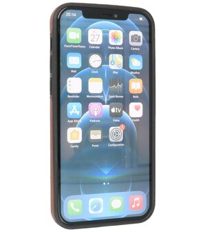 Lederen Backcover Hoesje voor iPhone 12 - iPhone 12 Pro - Mocca