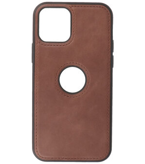 Lederen Backcover Hoesje voor iPhone 12 - iPhone 12 Pro - Mocca