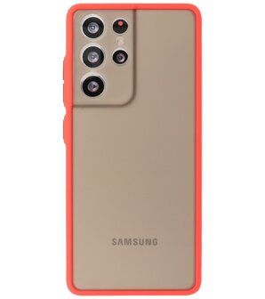 Kleurcombinatie Hard Case voor Samsung Galaxy S21 Ultra - Rood