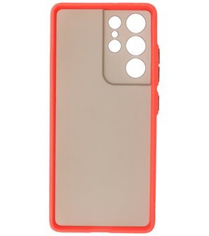 Kleurcombinatie Hard Case voor Samsung Galaxy S21 Ultra - Rood