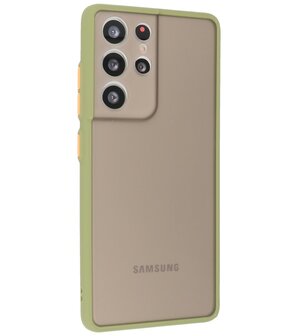 Kleurcombinatie Hard Case voor Samsung Galaxy S21 Ultra - Groen