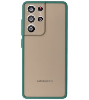 Kleurcombinatie Hard Case voor Samsung Galaxy S21 Ultra - Donker Groen