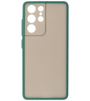 Kleurcombinatie Hard Case voor Samsung Galaxy S21 Ultra - Donker Groen