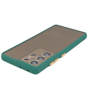 Kleurcombinatie Hard Case voor Samsung Galaxy S21 Ultra - Donker Groen