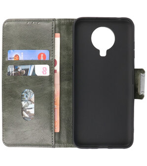 Portemonnee Wallet Case Hoesje voor Nokia G20 - Nokia G10 - Donker Groen