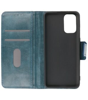 Portemonnee Wallet Case Hoesje voor OnePlus 9R - Blauw