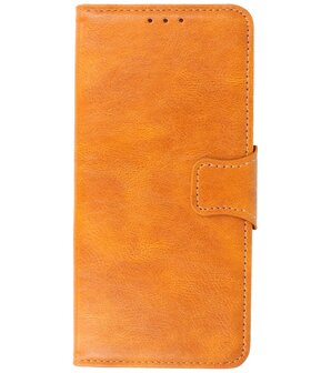 Portemonnee Wallet Case Hoesje voor OnePlus 9R - Bruin