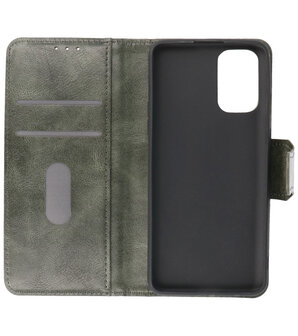 Portemonnee Wallet Case Hoesje voor OnePlus 9R - Donker Groen