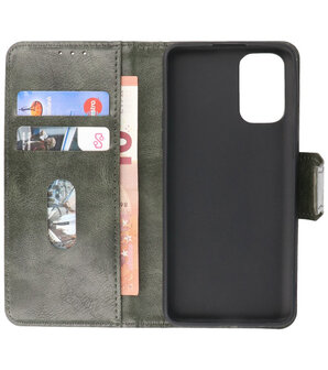 Portemonnee Wallet Case Hoesje voor OnePlus 9R - Donker Groen