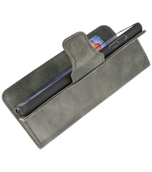 Portemonnee Wallet Case Hoesje voor Oppo Reno 5 Pro Plus 5G - Find X3 Neo - Donker Groen