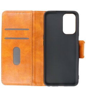 Portemonnee Wallet Case Hoesje voor Oppo Reno 5 Pro - Bruin