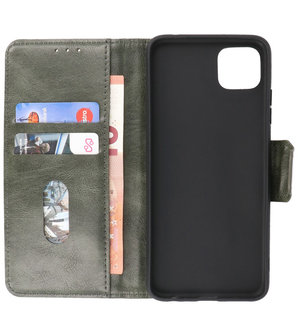 Portemonnee Wallet Case Hoesje voor Samsung Galaxy A22 5G - Donker Groen