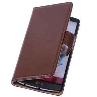 PU Leder Bruin LG Optimus L7 2 Book/Wallet Case/Cover 