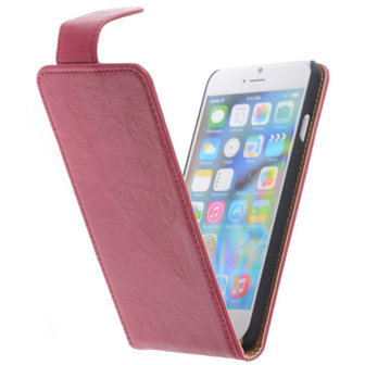 Fuchsia Hoesje voor Apple iPhone 6 Kreukelleer Flip Case/Cover