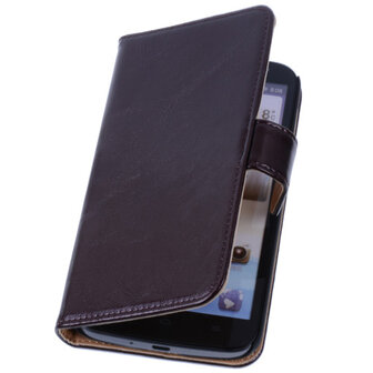 PU Leder Mocca Samsung Galaxy S2 Plus Book/Wallet Case/Cover Hoesje
