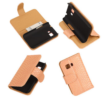 Slang Pink Samsung Galaxy Young 2 Bookcase Cover Hoesje 