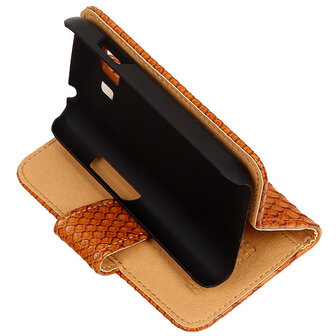 BC Slang Bruin Hoesje voor Samsung Galaxy Young 2 Bookcase Cover