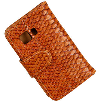 BC Slang Bruin Hoesje voor Samsung Galaxy Young 2 Bookcase Cover