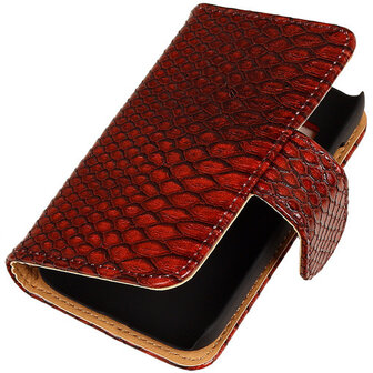 BC Slang Rood Hoesje voor Samsung Galaxy Young 2 Bookcase Cover