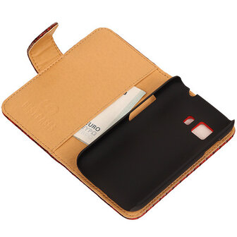 BC Slang Rood Hoesje voor Samsung Galaxy Young 2 Bookcase Cover