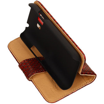 BC Slang Rood Hoesje voor Samsung Galaxy Young 2 Bookcase Cover