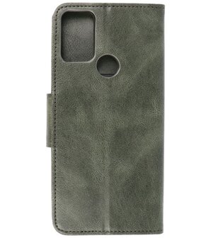 Portemonnee Wallet Case Hoesje voor Motorola Moto G50 - Donker Groen
