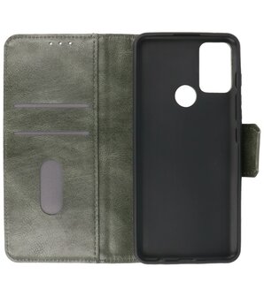 Portemonnee Wallet Case Hoesje voor Motorola Moto G50 - Donker Groen