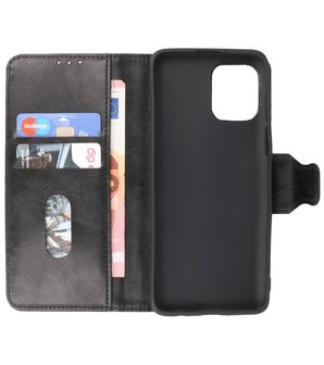 Portemonnee Wallet Case Hoesje voor Motorola Moto G100 - Zwart