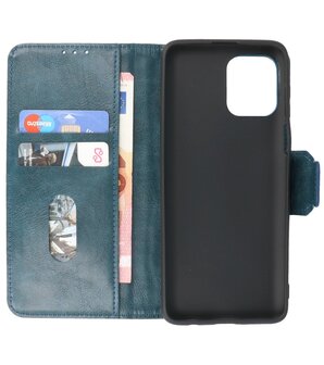 Portemonnee Wallet Case Hoesje voor Motorola Moto G100 - Blauw