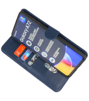 Booktype Wallet Case Telefoonhoesje voor Samsung Galaxy A72 5G - Navy