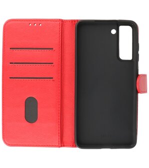 Booktype Wallet Case Telefoonhoesje voor Samsung Galaxy S21 FE - Rood