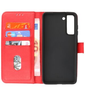 Booktype Wallet Case Telefoonhoesje voor Samsung Galaxy S21 FE - Rood