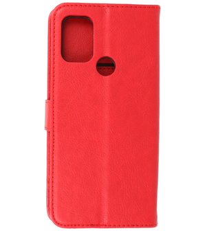 Booktype Wallet Case Telefoonhoesje voor Motorola Moto G30 - Rood