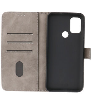 Booktype Wallet Case Telefoonhoesje voor Motorola Moto G30 - Grijs