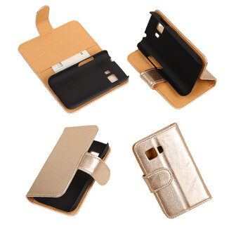 PU Leder Goud Samsung Galaxy Young 2 Book/Wallet Case/Cover