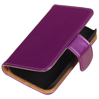 PU Leder Lila Hoesje voor Samsung Galaxy Young 2 Book/Wallet Case/Cover