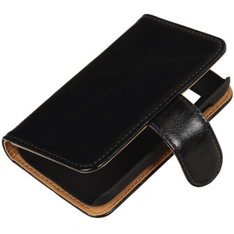 PU Leder Zwart Hoesje voor Samsung Galaxy Young 2 Book/Wallet Case/Cover