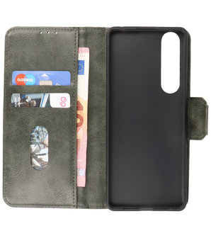 Portemonnee Wallet Case Hoesje voor Sony Xperia 5 III Donker Groen