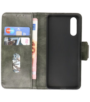 Portemonnee Wallet Case Hoesje voor Sony Xperia 10 III Donker Groen