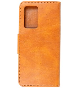 Portemonnee Wallet Case Hoesje voor Oppr Reno 6 5G Bruin