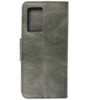 Portemonnee Wallet Case Hoesje voor Oppr Reno 6 Pro 5G Donker Groen