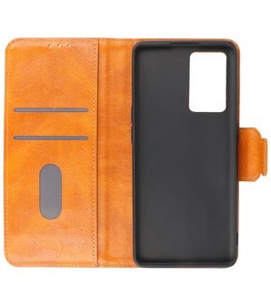 Portemonnee Wallet Case Hoesje voor Oppr Reno 6 Pro 5G Bruin