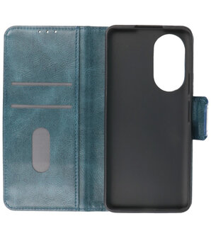 Portemonnee Wallet Case Hoesje voor Honor 50 SE Blauw