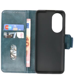 Portemonnee Wallet Case Hoesje voor Honor 50 SE Blauw