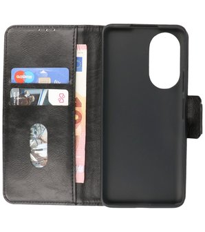 Portemonnee Wallet Case Hoesje voor Honor 50 SE Zwart