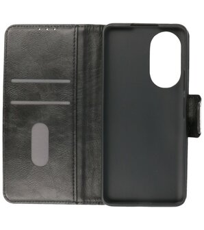 Portemonnee Wallet Case Hoesje voor Honor 50 Pro Zwart