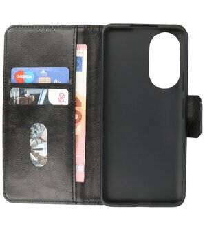 Portemonnee Wallet Case Hoesje voor Honor 50 Pro Zwart