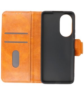 Portemonnee Wallet Case Hoesje voor Honor 50 Bruin