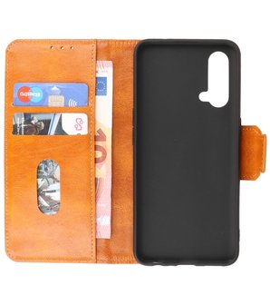 Portemonnee Wallet Case Hoesje voor OnePlus Nord CE Bruin